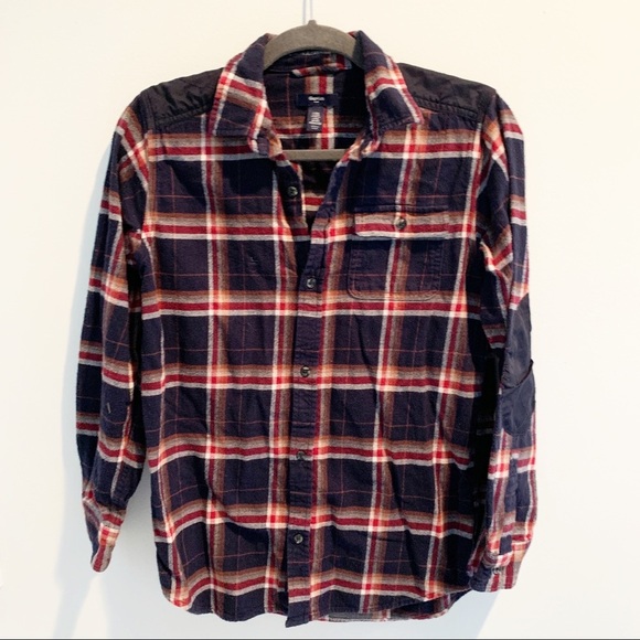 GAP Other - Gap kids boys XXL plaid flannel with elbow patches